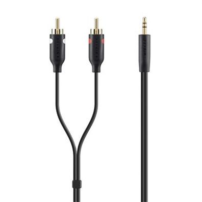 Belkin Stereo-Kabel, Y-Audio-Kabel, 2m, schwarz