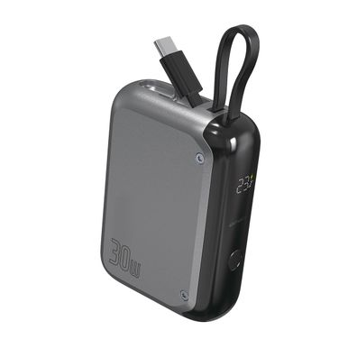 4smarts Powerbank Pocket mit USB-C Kabel 10000mAh, spacegrau