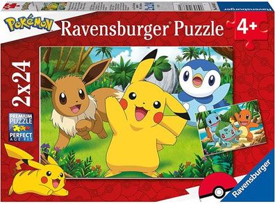 Merc Puzzle Pokemon + Freunde 2x24 Teile Ravensburger - Ravensburger 05668 - (Spie