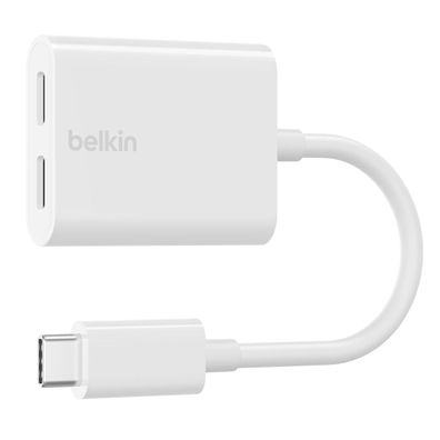 Belkin RockStar USB-C Audio- und Ladeadapter, weiß