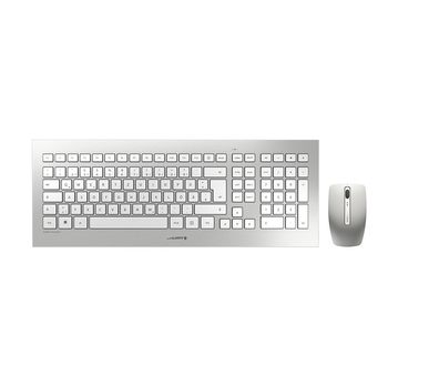 CHERRY DW 8000 Tastatur mit Maus Set DE kabellos weiß-silber