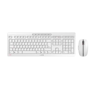 CHERRY STREAM Desktop Tastatur mit Maus Set DE kabellos weißgrau