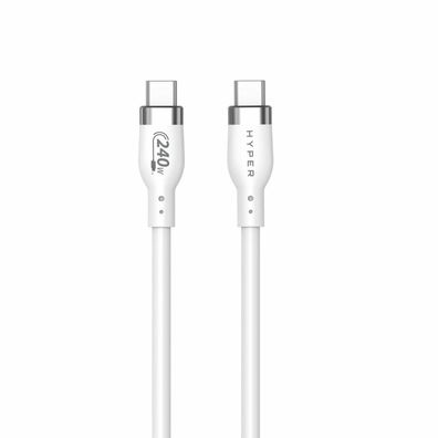 Hyper 2M Silicone 240W USB-C Charging Cable, White