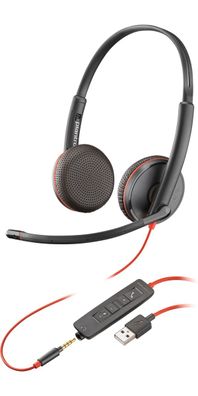 Poly Headset Blackwire C3225 binaural USB-A und 3,5 mm