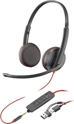 Poly Headset Blackwire C3225 Stereo USB-C/ A und 3,5 mm (bulk)