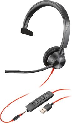 Poly Headset Blackwire C3315 monaural USB-A und 3,5 mm