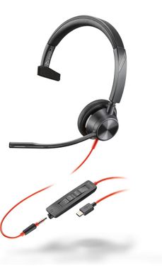 Poly Headset Blackwire C3315 Mono USB-C/ A und 3,5 mm