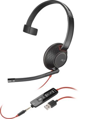 Poly Headset Blackwire C5210 monaural USB-A und 3,5 mm