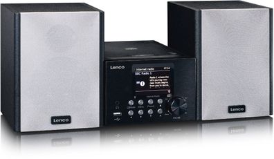 Lenco MC-250BK Mikroanlage mit Internet-Radio, DAB + , BT, CD