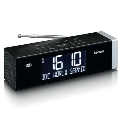 LENCO CR-640BK DAB + / FM Stereo Uhrenradio mit BT und 2x4W RMS