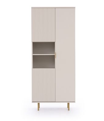 FURNIX Bücherregal Nadija R3D mit 3 Türen und Metallfüße Kaschmir