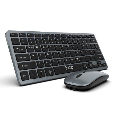 INCA Smart Wireless Drahtlos Tastatur und Maus-Set wiederaufladbarer Akku