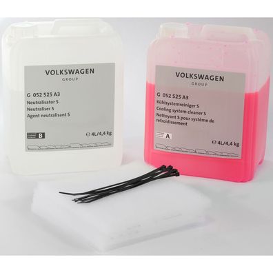 Original VW Reinigungs-Set Kühlsystemreiniger Neutralisator Kühlflüssigkeit G052525A3