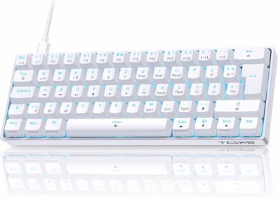 TMKB T61SE Gaming Mechanische Tastatur mit Deutsches QWERTZ Layout, PC Computer