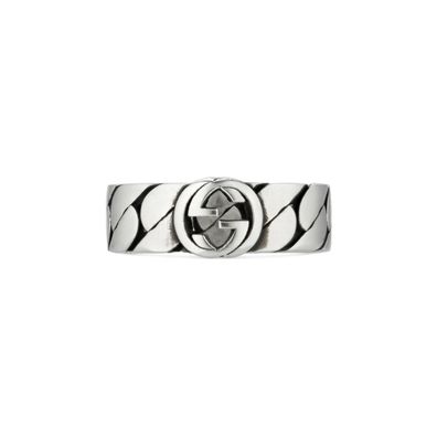 Gucci – YBC661513001 – Ineinandergreifender G-Ring mit Motiv aus Sterlingsilber