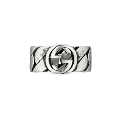 Gucci – YBC661515001 – Ineinandergreifender G-Ring mit Motiv aus Sterlingsilber