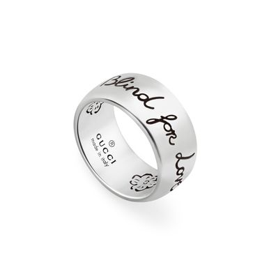 Gucci – YBC455248001 – 925er Sterlingsilber – Blind for Love Ring aus glänzendem, gea