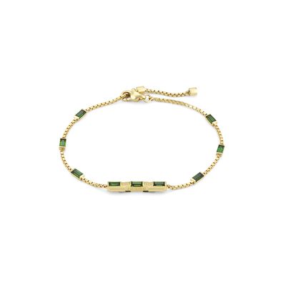 Gucci – YBA702395002 – Link to Love-Armband aus 18-karätigem Gelbgold und grünem Turm
