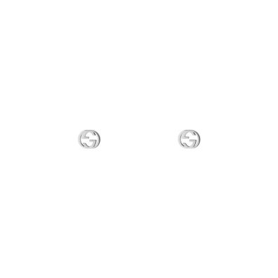 Gucci – YBD662111002 – Ineinandergreifende G-Ohrringe mit Motiv aus 18-karätigem Weiß