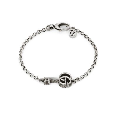Gucci – YBA632207001 – GG Marmont Armband aus gealtertem Sterlingsilber mit Schlüssel