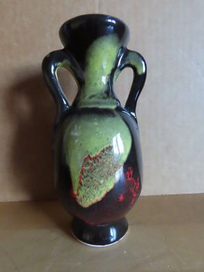 Reiseandenken kleine Vase Amphore Keramik braun mit gelb rotem Farbverlauf