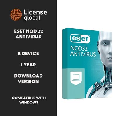 Eset Nod 32 Antivirus 5 Device 1 Year Windows