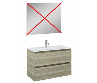 Badezimmer Badmöbel Waschbecken Badezimmermöbelset Heon Holz 80 cm ohne Spiegel