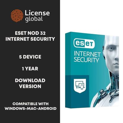 Eset Nod 32 Internet Security 5 Device 1 Year