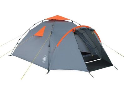 Familienzelt 3 Personen Zelt 220x220x130 Grau System Camping Outdoor