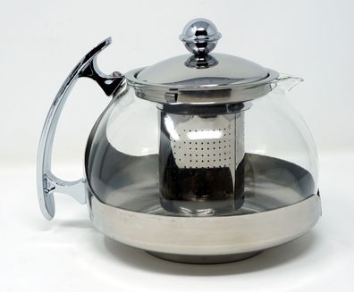 Teekanne mit Edelstahl Teesieb herausnehmbar Glas Tee Kanne 1,2 L Hitzebeständig