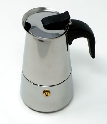 Espressokocher Edelstahl 1 - 2 Tassen Espresso Kanne 100 ml Füllmenge Kaffeebereit...