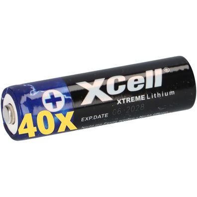40x XTREME Lithium Batterie AA Mignon FR6 L91 XCell 10x 4er Blister