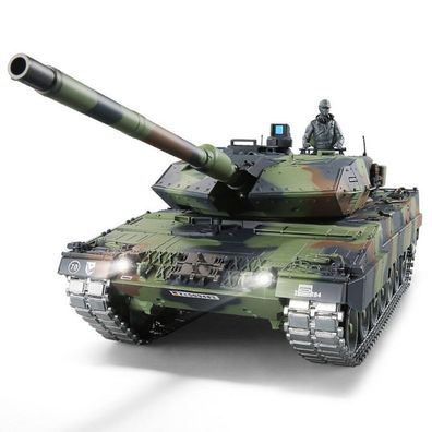 RC Panzer "German Leopard 2A6" Heng Long 1:16 mit R&S, Metallgetriebe (Stahl) und Met