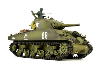 RC Panzer "US M4A3 Sherman" Heng Long 1:16 mit R&S + Stahlgetriebe -V 7.0