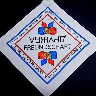 DDR Erinnerungstuch VI. Festival der Freundschaft zwischen der Jugend UDSSR und DDR