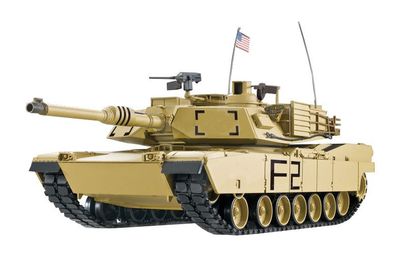RC Panzer "M1A2 Abrams" 1:16 Heng Long -Rauch&Sound + Stahlgetriebe und 2,4Ghz V7.0 -