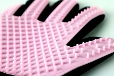 Fellpflege / Tierhaarentferner Handschuh für Haustiere-Pink/ Rosa