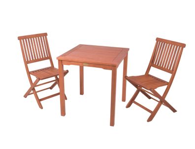 3tlg. Holz Tischgruppe Gartenmöbel Gartentisch Stuhl Garten Hochlehner Tisch