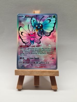 Handmade Pokemon Custom Card Butterfree / Smettbo Love in Holo