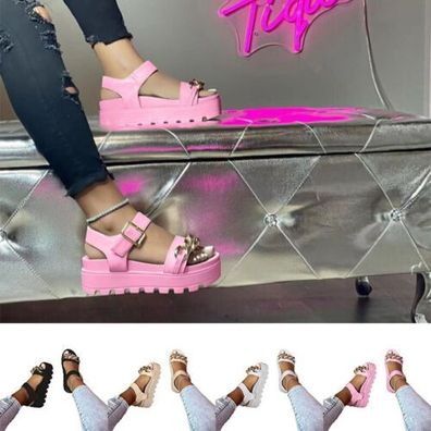 Damen Schuhe Fesselriemen Sandalen Frauen Offener Zeh Sommer Sandalette Slide