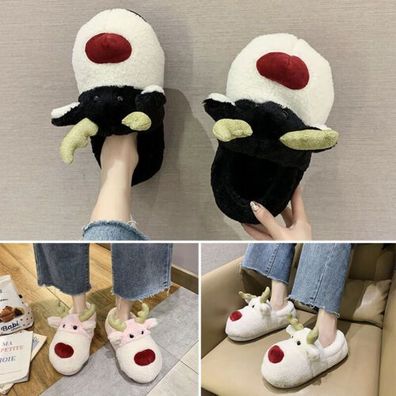Damen Fuzzy Slipper Flauschige Hausschuhe Frauen Anti-Rutsch Schlafzimmer