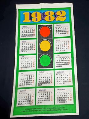 DDR Stoffkalender 1982 Volkspolizei Ampelmotiv
