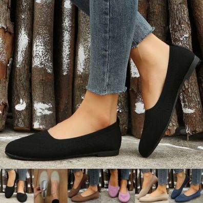 Frauen Lassige Schuhe Kompfort Wohnungen Damen Mode Arbeiten Slip-Ons Ladung