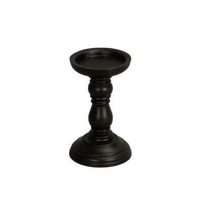 Kerzenhalter DARK schwarz aus Holz H17,5cm für Stumpenkerzen Kerzenständer
