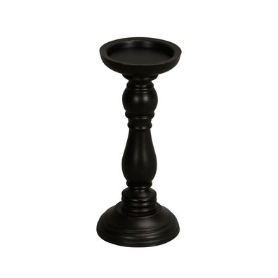 Kerzenhalter DARK schwarz aus Holz H24cm für Stumpenkerzen Kerzenständer