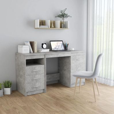 Schreibtisch Betongrau 140 x 50 x 76 cm Spanplatte (Farbe: Grau)