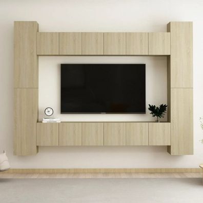 10-tlg. TV-Schrank-Set Sonoma-Eiche Holzwerkstoff (Farbe: Braun)