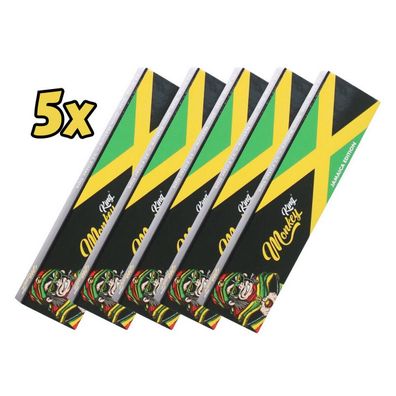 5x Longpapers Monkey Pack Classic Jamaica KS ungebleicht + Tips Blättchen Paper