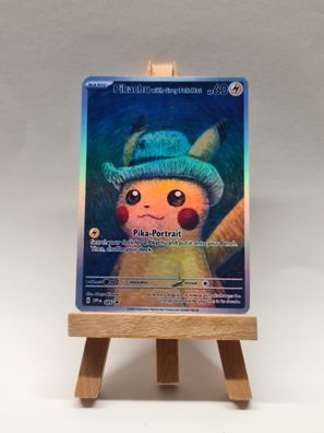 Handmade Pokemon Proxy Card Pikachu with gray felt in Holo