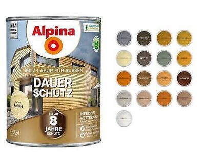 Alpina Dauerschutzlasur weiß 8 Jahre Wetterschutz 2,5l